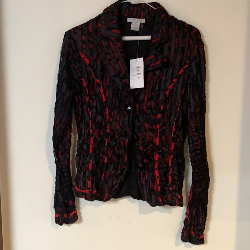 Designer dress jacket Alberto Makali med black/red